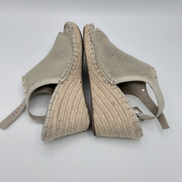 Marc Fisher Senton Leather Espadrille Wedge Sandal. - Picture 12 of 14